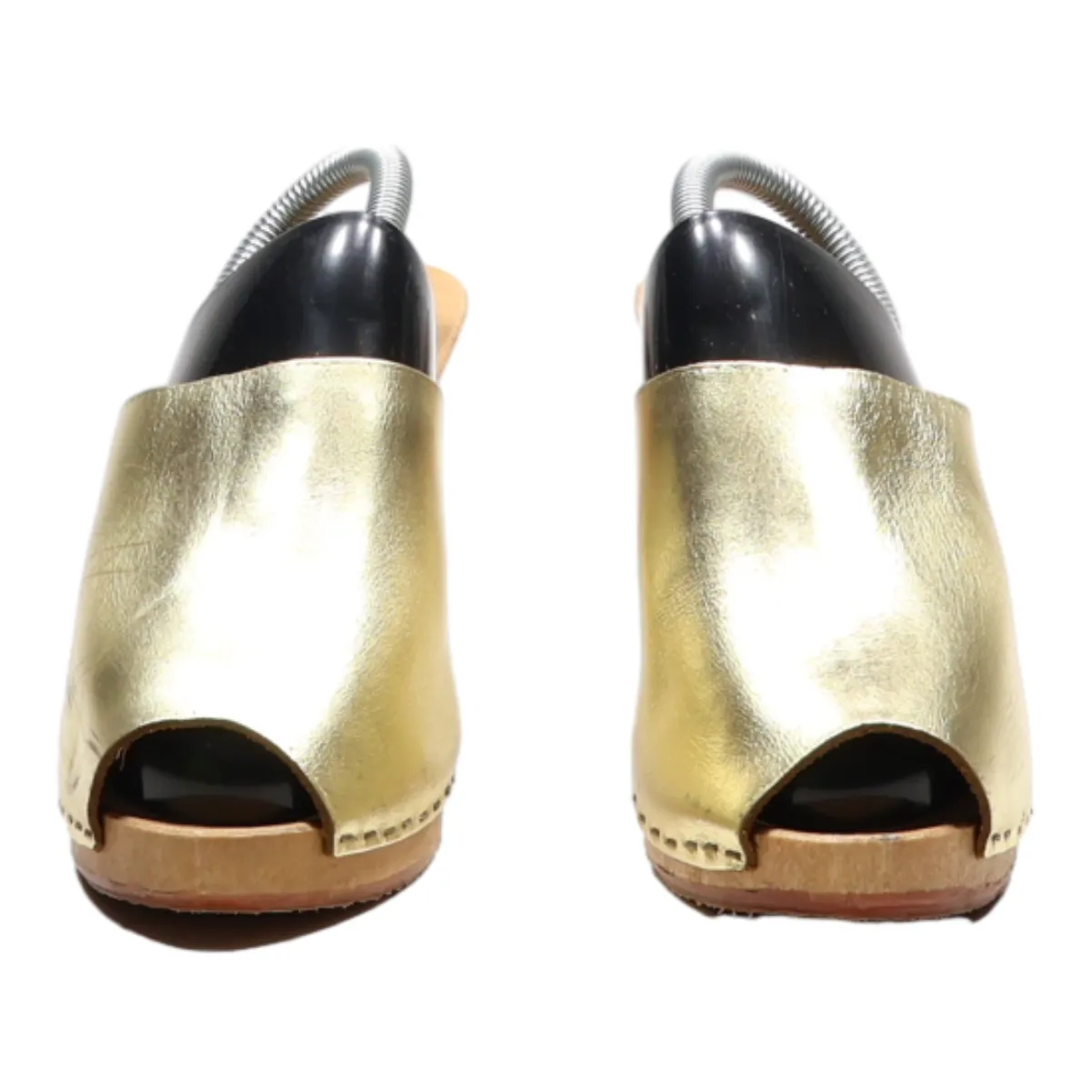 ACCENT Mule Heels Gold Synthetic Womens UK 3