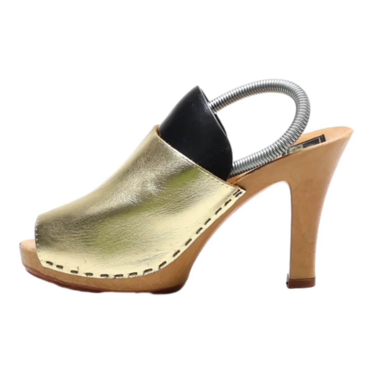 ACCENT Mule Heels Gold Synthetic Womens UK 3