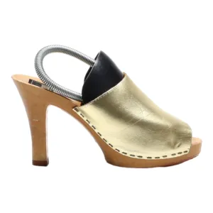 ACCENT Mule Heels Gold Synthetic Womens UK 3