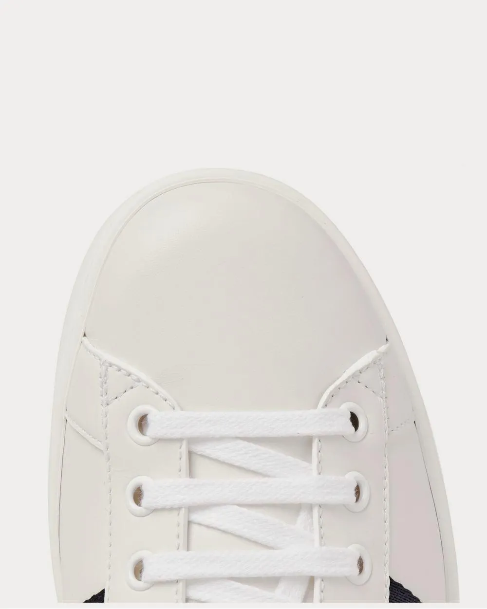 Ace Watersnake-Trimmed Leather  White low top sneakers