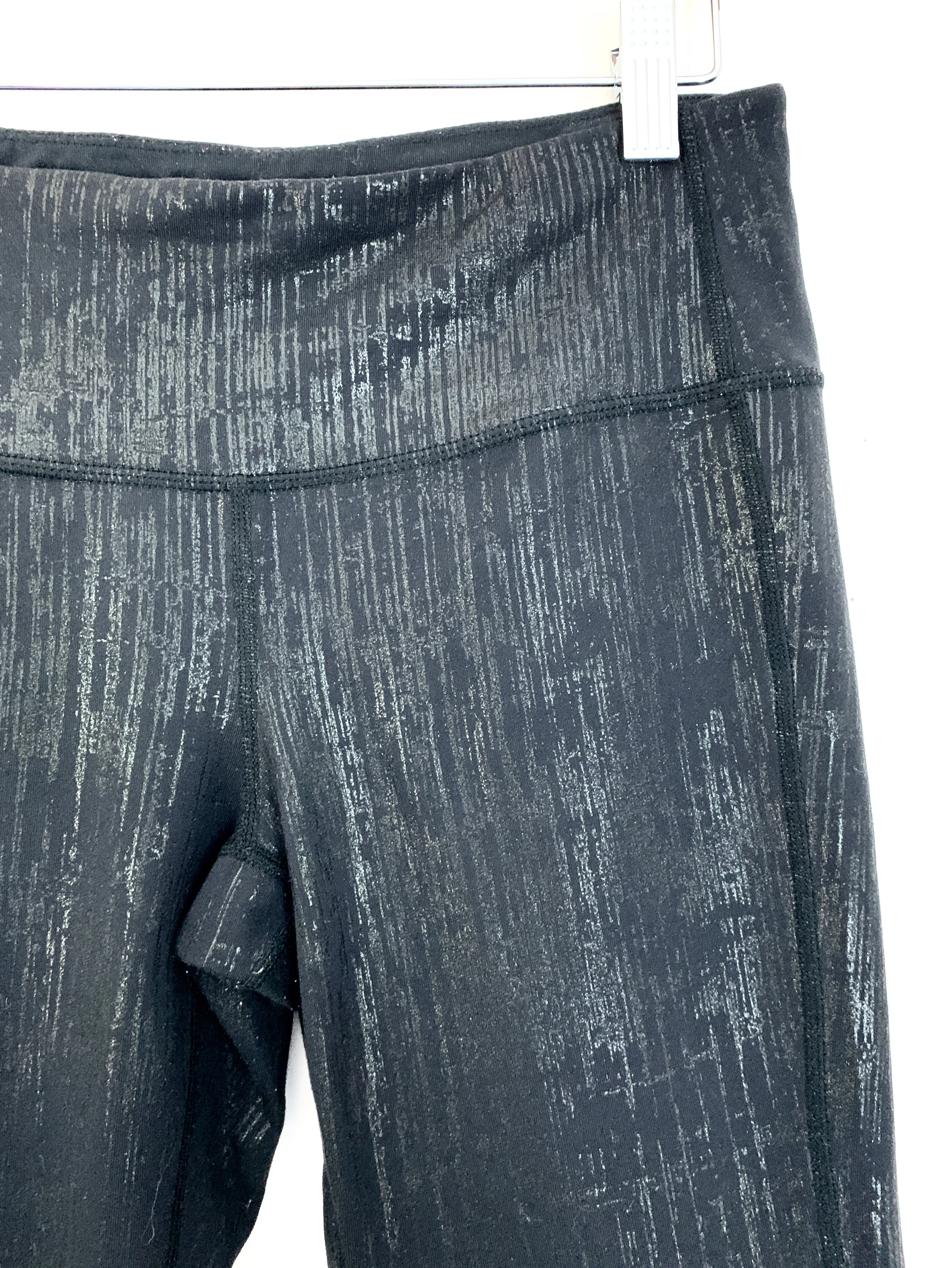 Athleta Black Metallic Crop Pants- Size S
