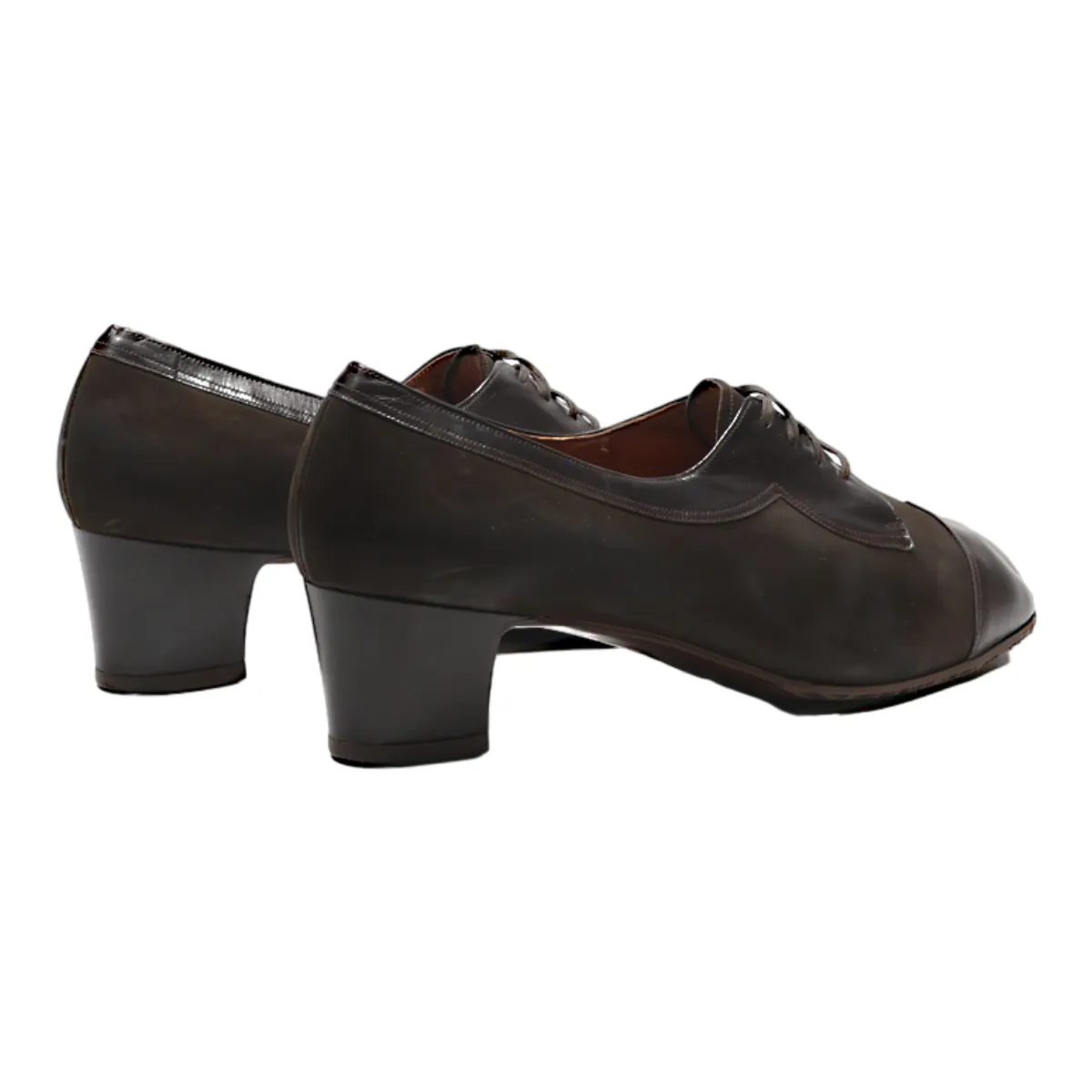 BALLY VASANO Heeled Derby Shoes Brown Leather Womens UK 6.5