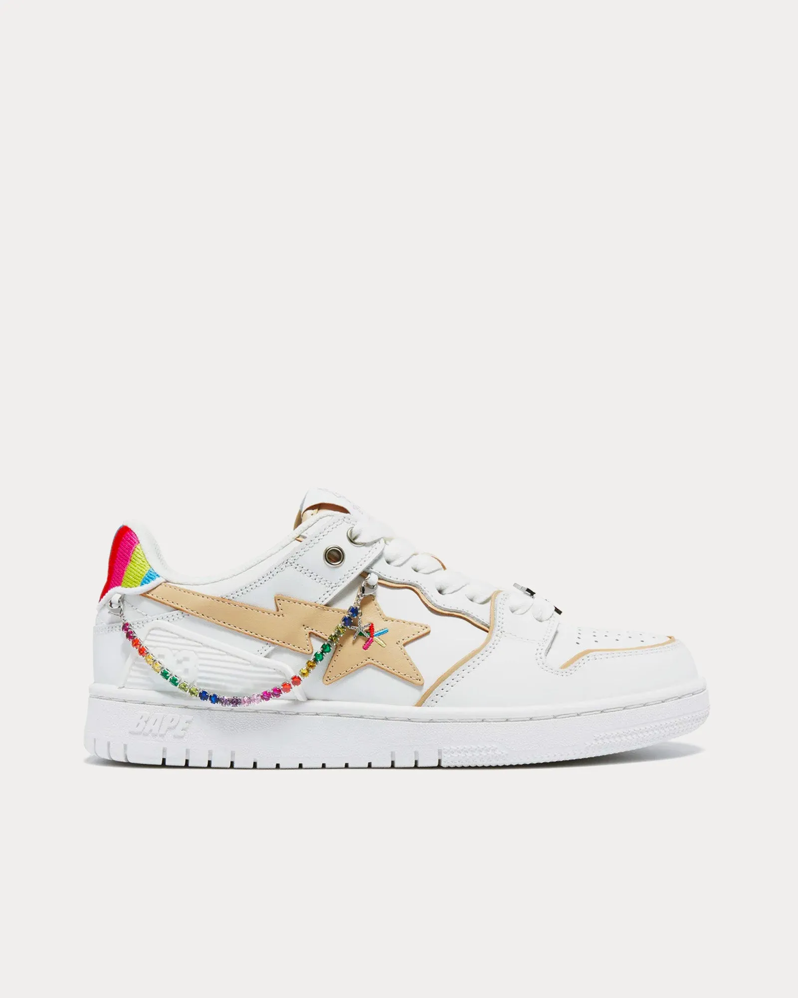 Bape Sk8 Sta Rainbow White Low Top Sneakers