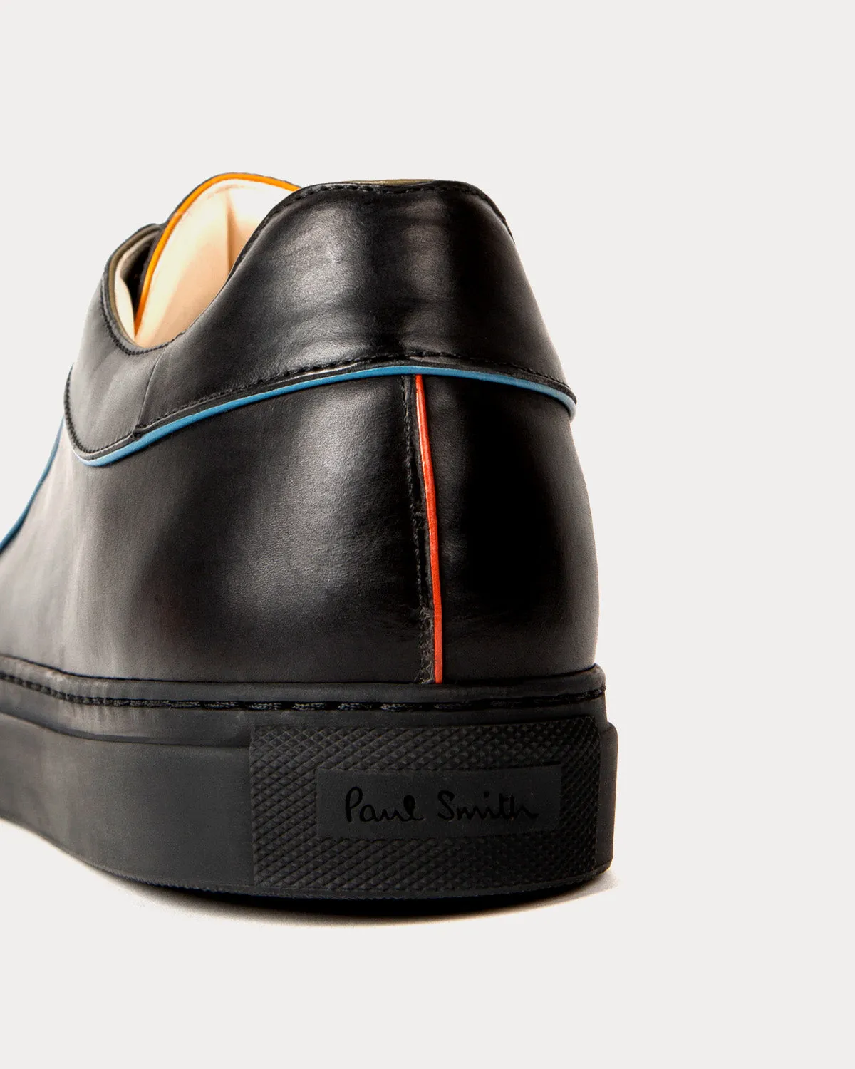 Basso with Artist Stripe Trim Black Low Top Sneakers