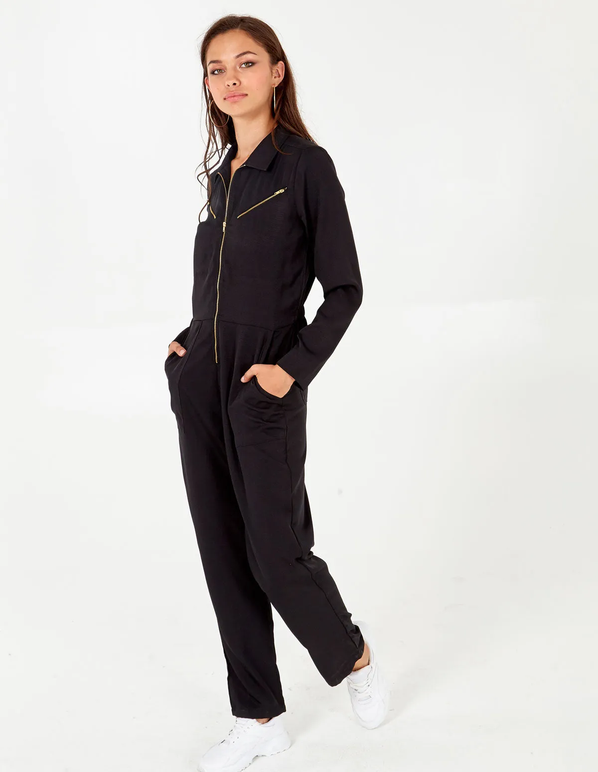 Black Zip Pocket Boilersuit