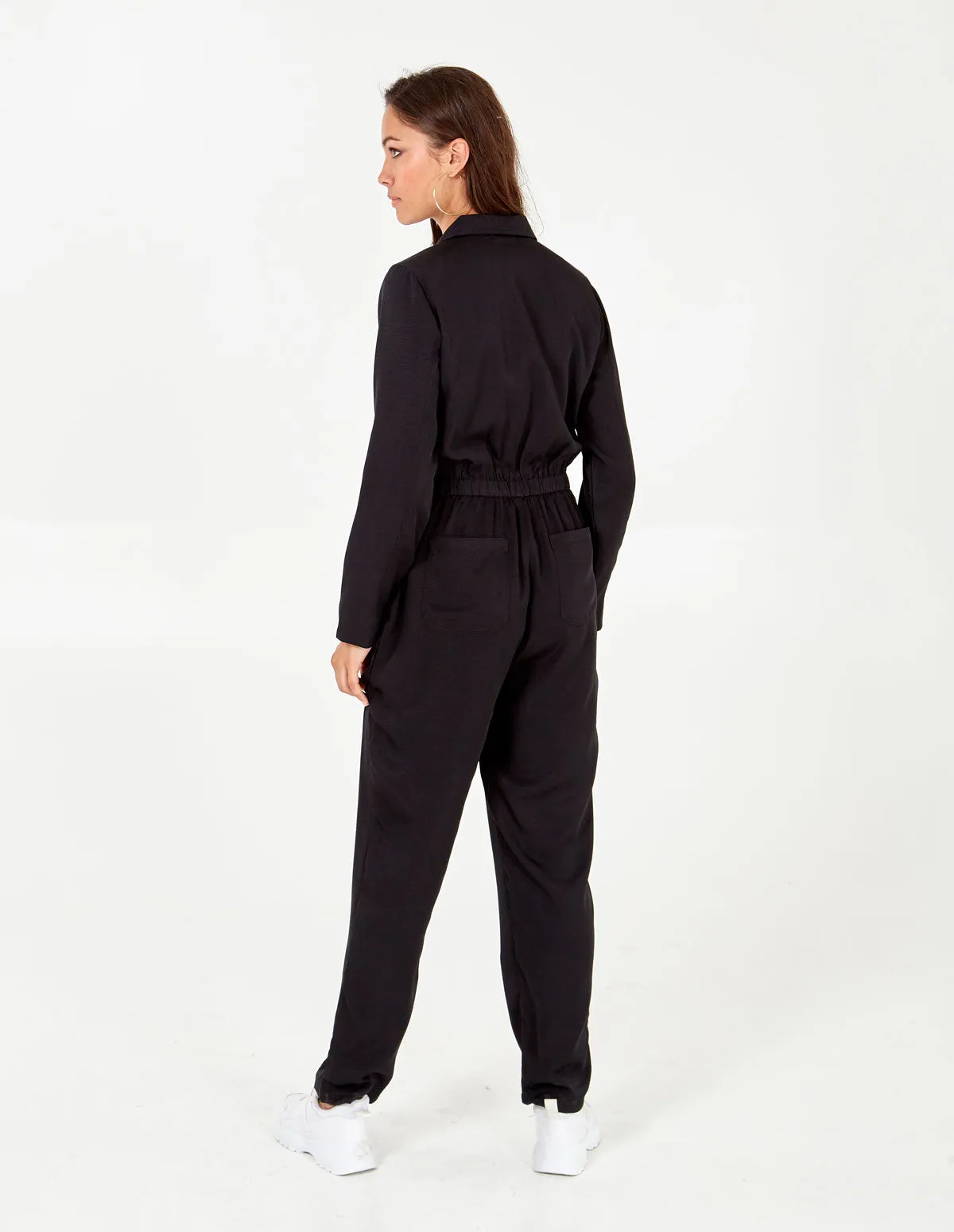 Black Zip Pocket Boilersuit