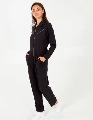 Black Zip Pocket Boilersuit