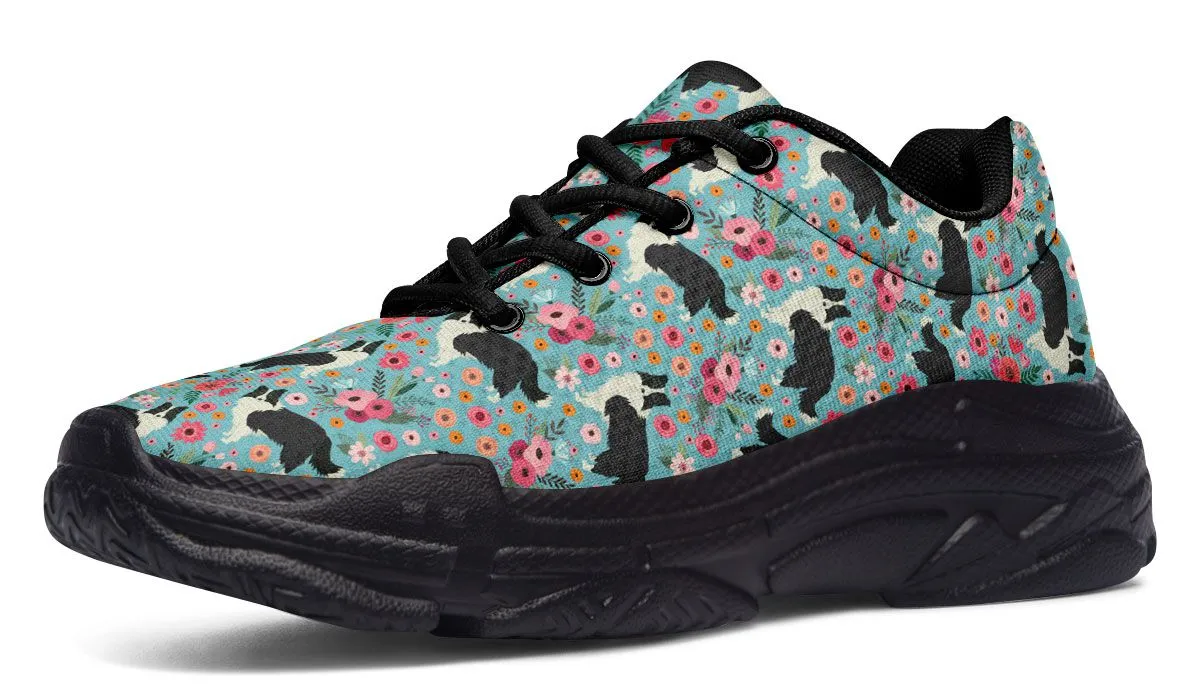 Border Collie Flower Chunky Sneakers