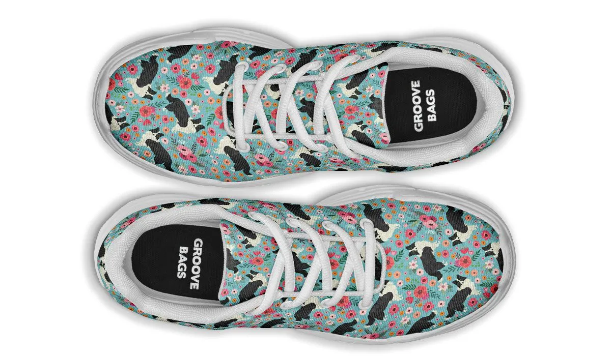 Border Collie Flower Chunky Sneakers