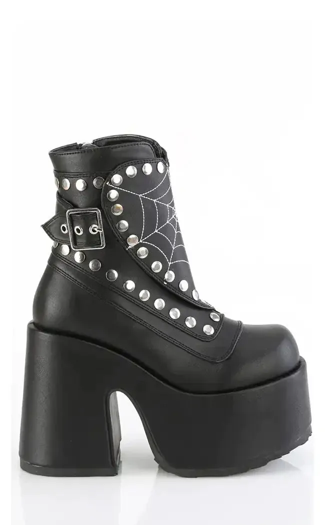 CAMEL-70 Black Vegan Mid-Calf Boots (AU Stock)
