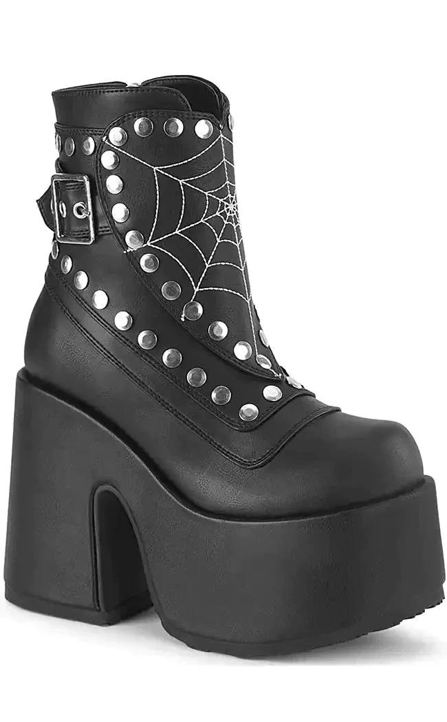 CAMEL-70 Black Vegan Mid-Calf Boots (AU Stock)