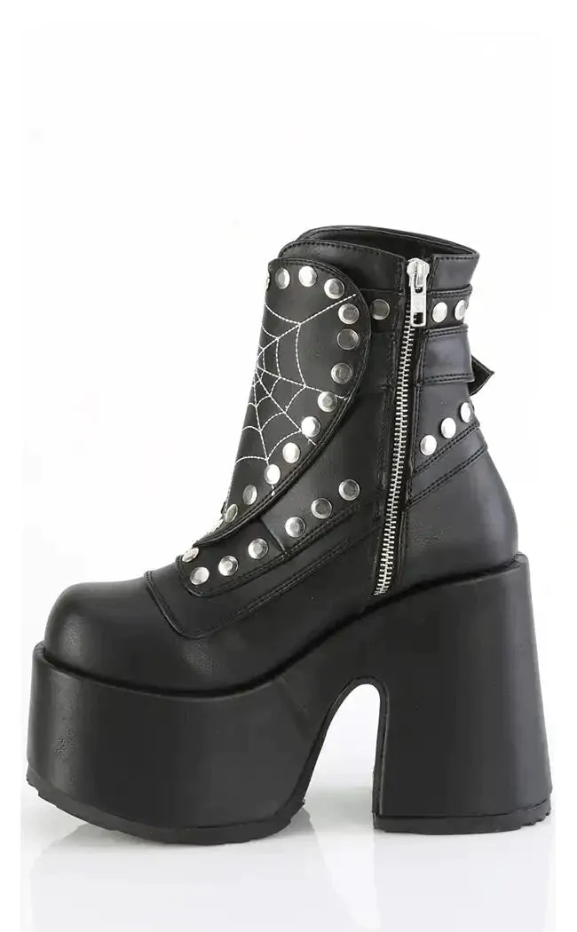 CAMEL-70 Black Vegan Mid-Calf Boots (AU Stock)
