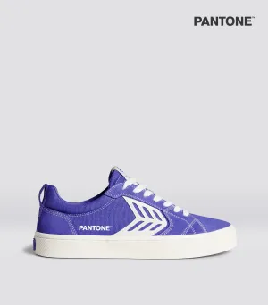 CATIBA PRO Low Pantone Very Peri Suede and Canvas Contrast Thread Ivory Logo Sneaker Men