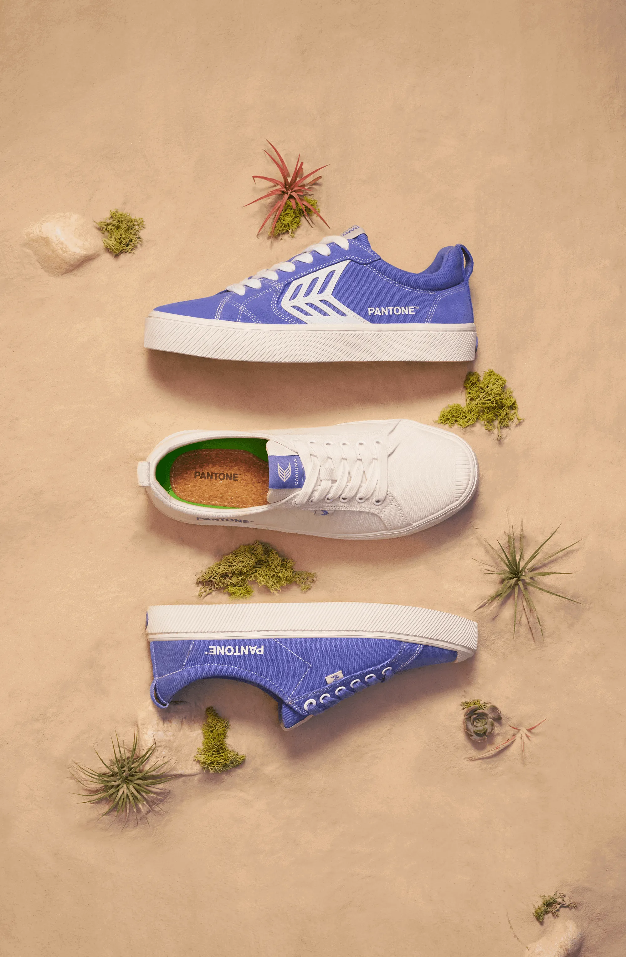 CATIBA PRO Low Pantone Very Peri Suede and Canvas Contrast Thread Ivory Logo Sneaker Men