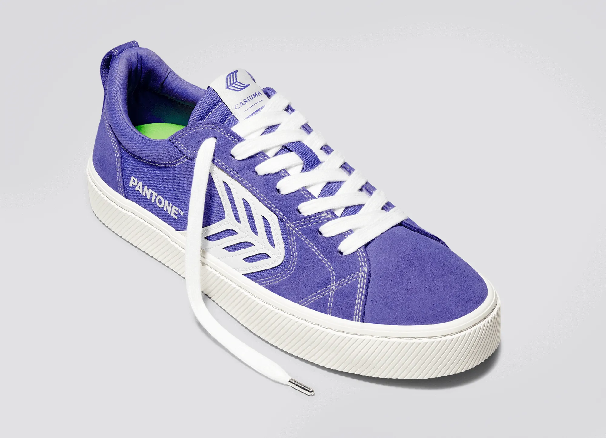 CATIBA PRO Low Pantone Very Peri Suede and Canvas Contrast Thread Ivory Logo Sneaker Men