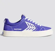 CATIBA PRO Low Pantone Very Peri Suede and Canvas Contrast Thread Ivory Logo Sneaker Men