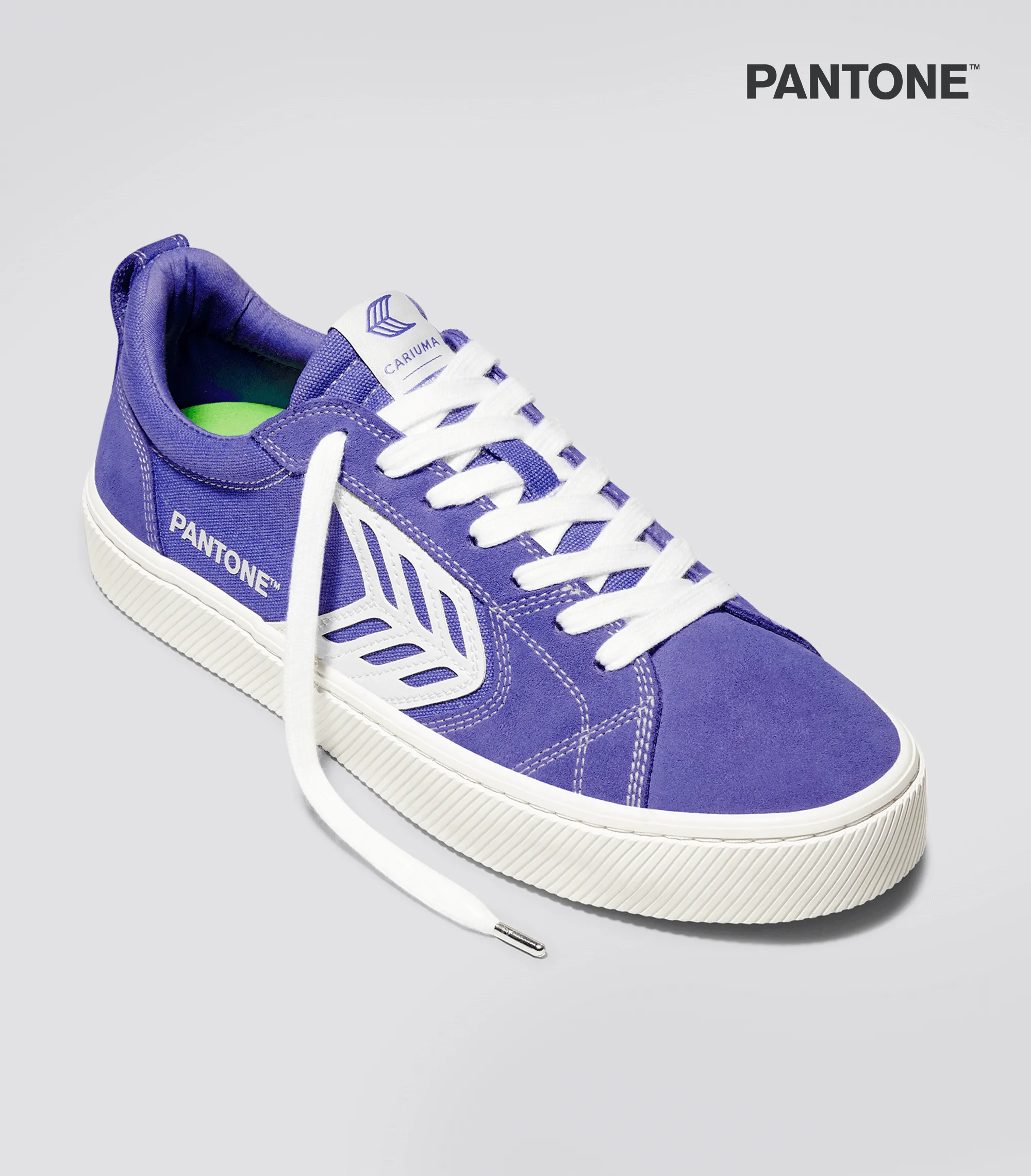 CATIBA PRO Low Pantone Very Peri Suede and Canvas Contrast Thread Ivory Logo Sneaker Men
