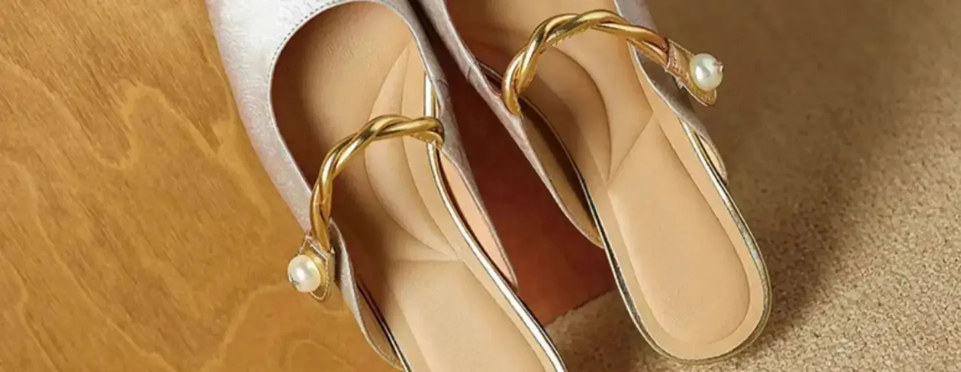 CHRIS Slipper or Slingback Pearl Accent Slip-On Shoes