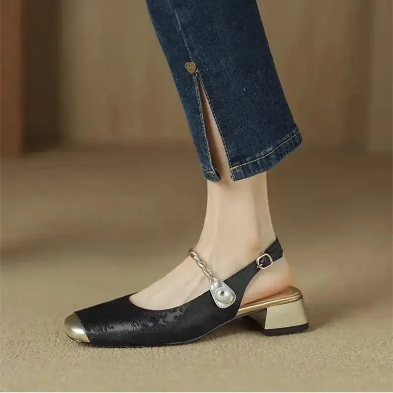 CHRIS Slipper or Slingback Pearl Accent Slip-On Shoes