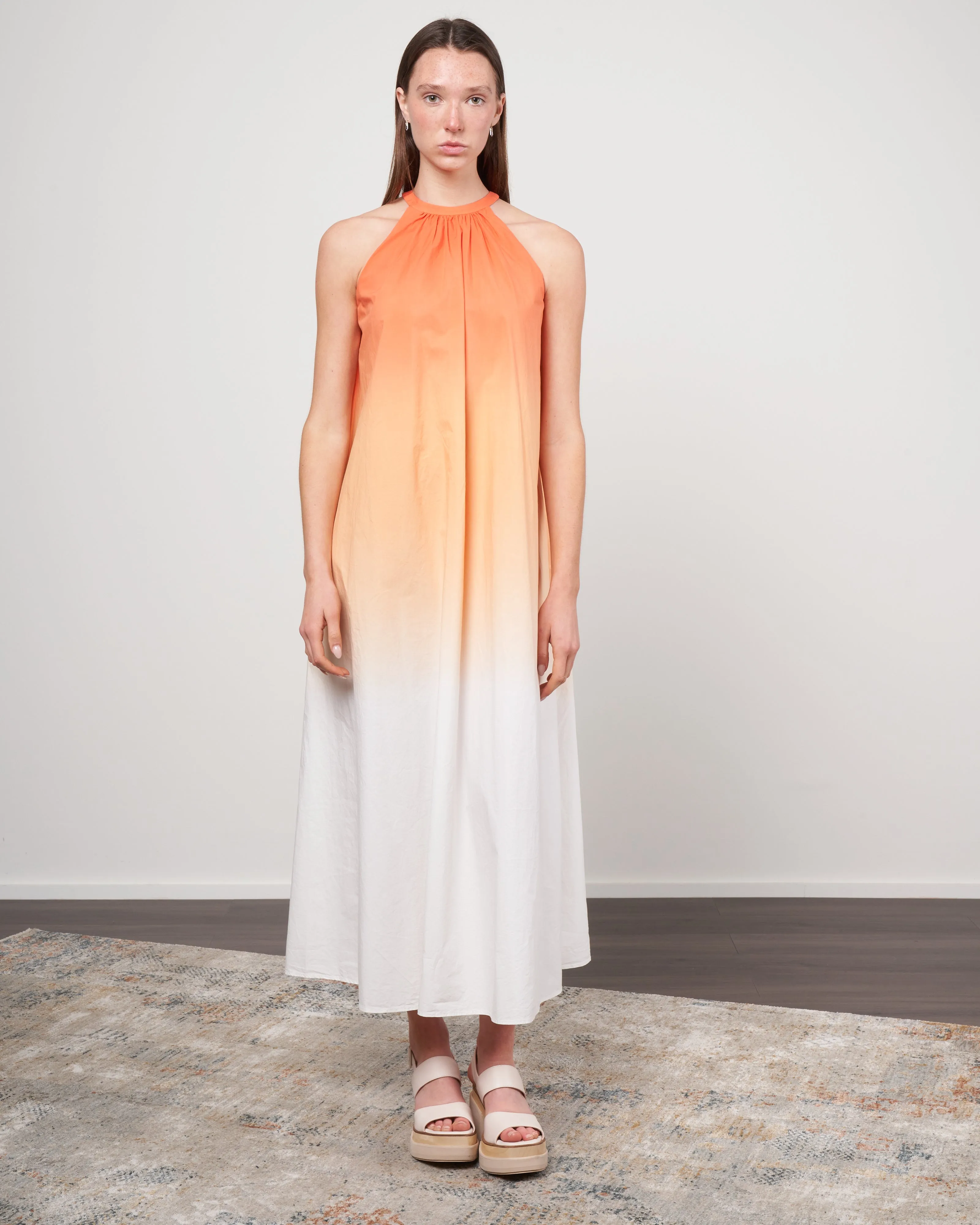 cotton ombre dress - 518 cantaloupe
