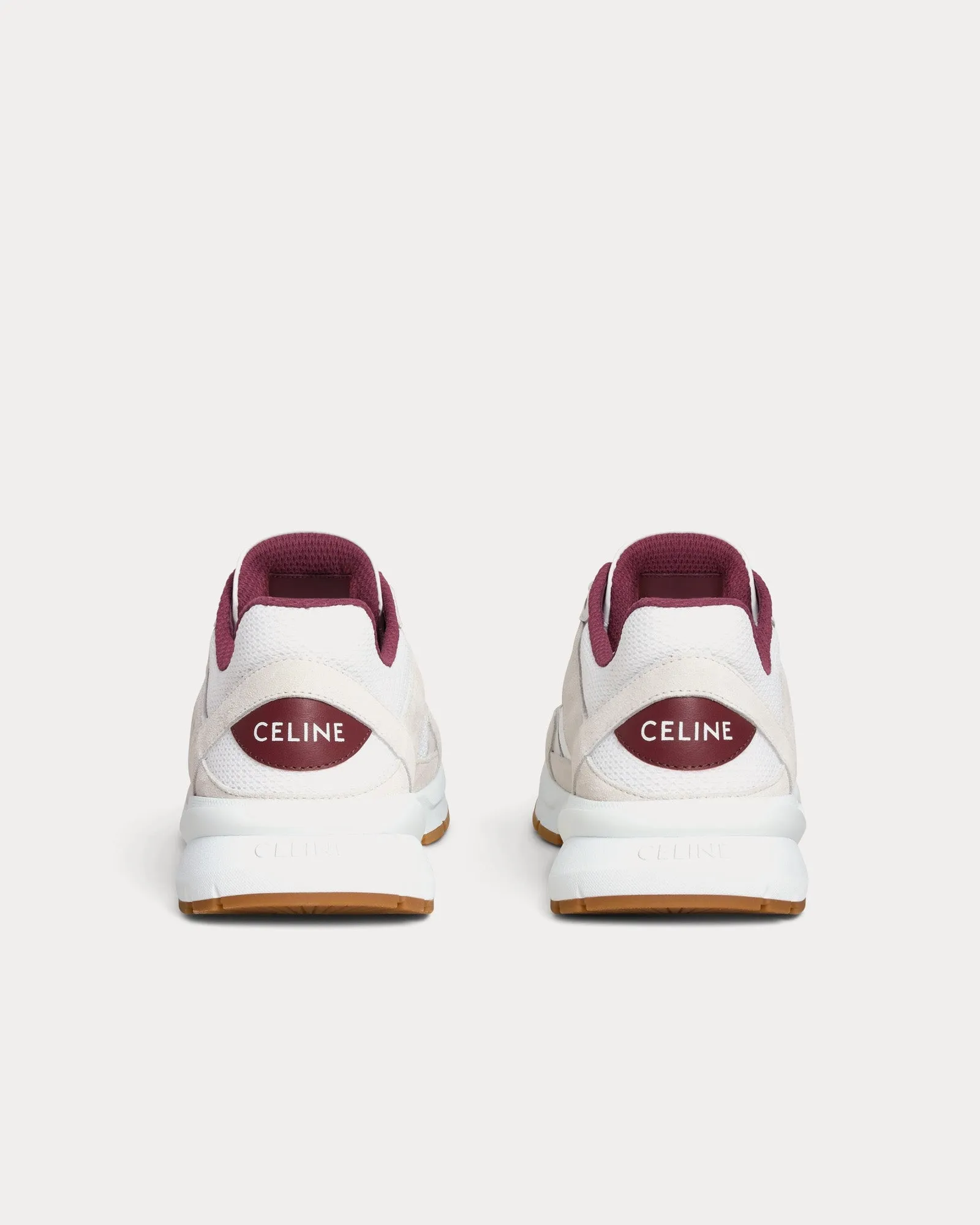 CR-03 Runner Mesh, Suede & Calfskin Optic White / Beige / Burgundy Low Top Sneakers