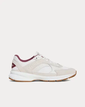 CR-03 Runner Mesh, Suede & Calfskin Optic White / Beige / Burgundy Low Top Sneakers