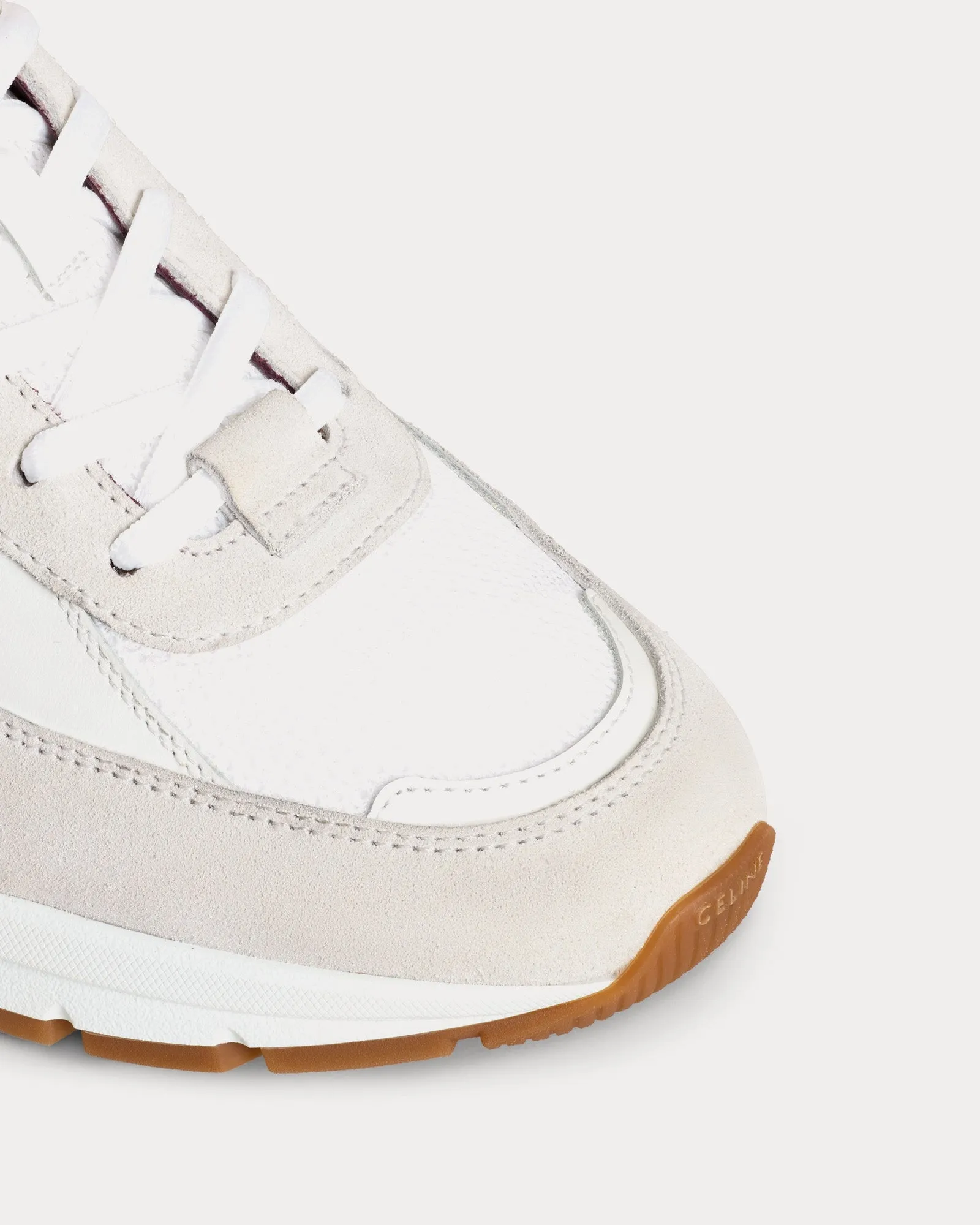 CR-03 Runner Mesh, Suede & Calfskin Optic White / Beige / Burgundy Low Top Sneakers