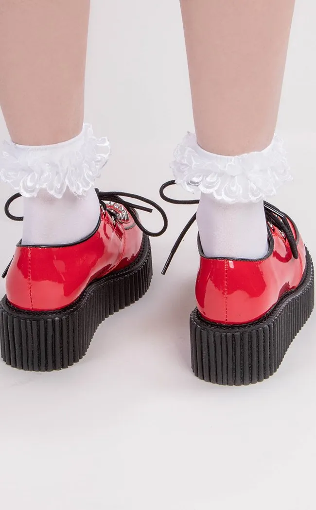 CREEPER-108 Red Patent Creepers