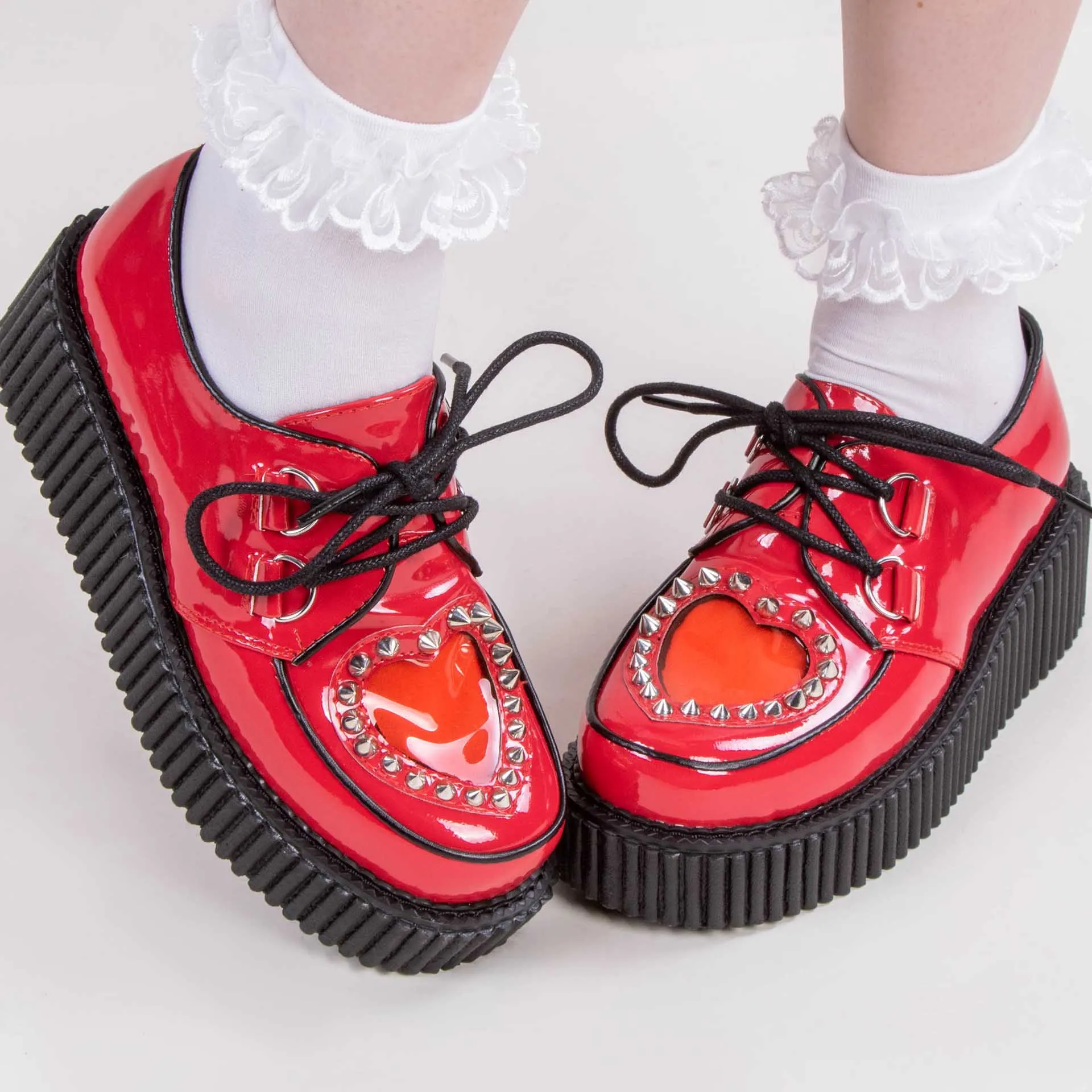 CREEPER-108 Red Patent Creepers