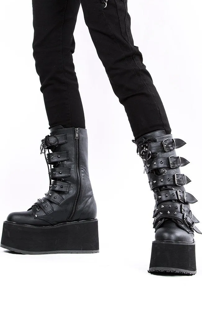 DAMNED-225 Black Vegan Leather Boots (AU Stock)