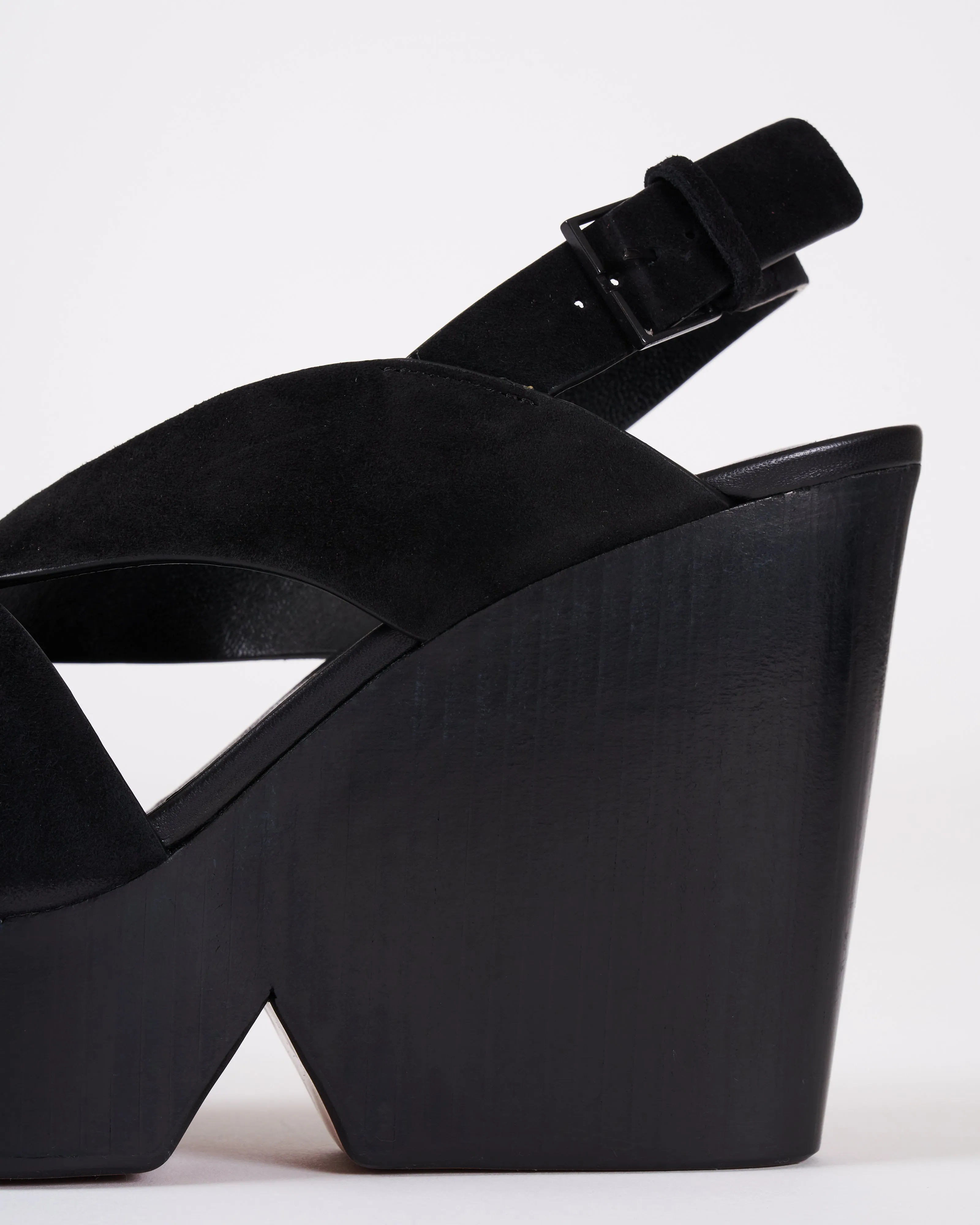 dava wedge - black suede