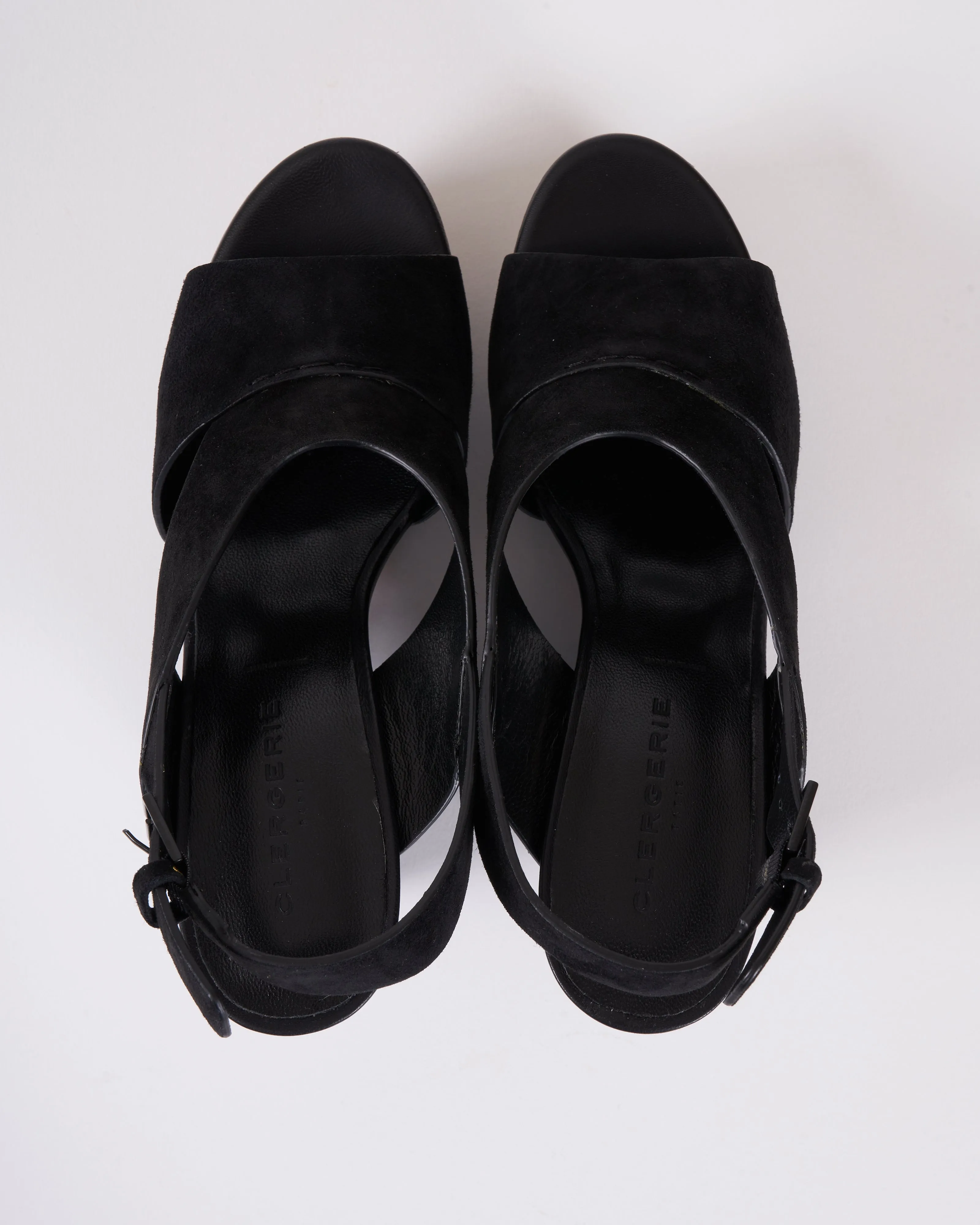 dava wedge - black suede