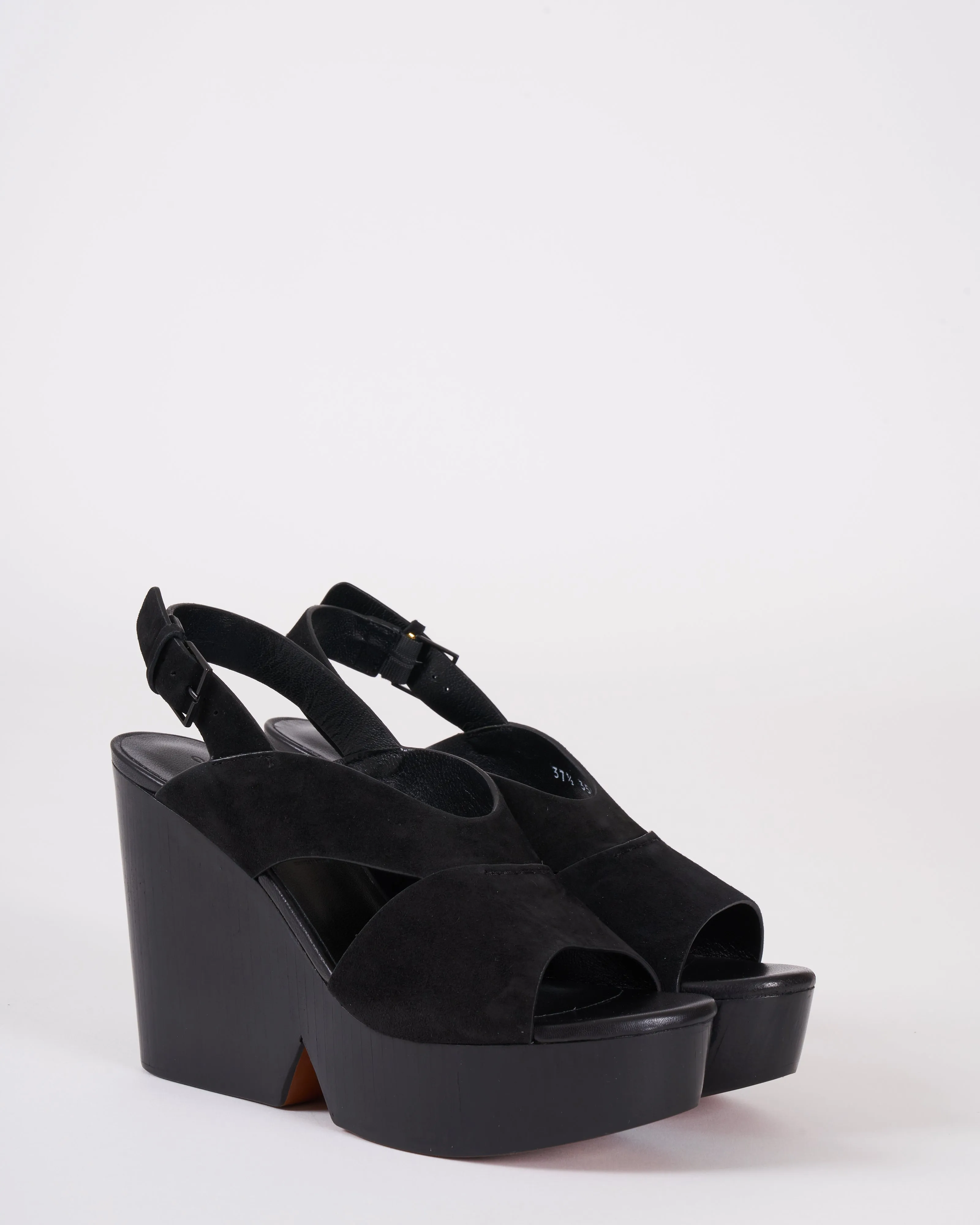 dava wedge - black suede