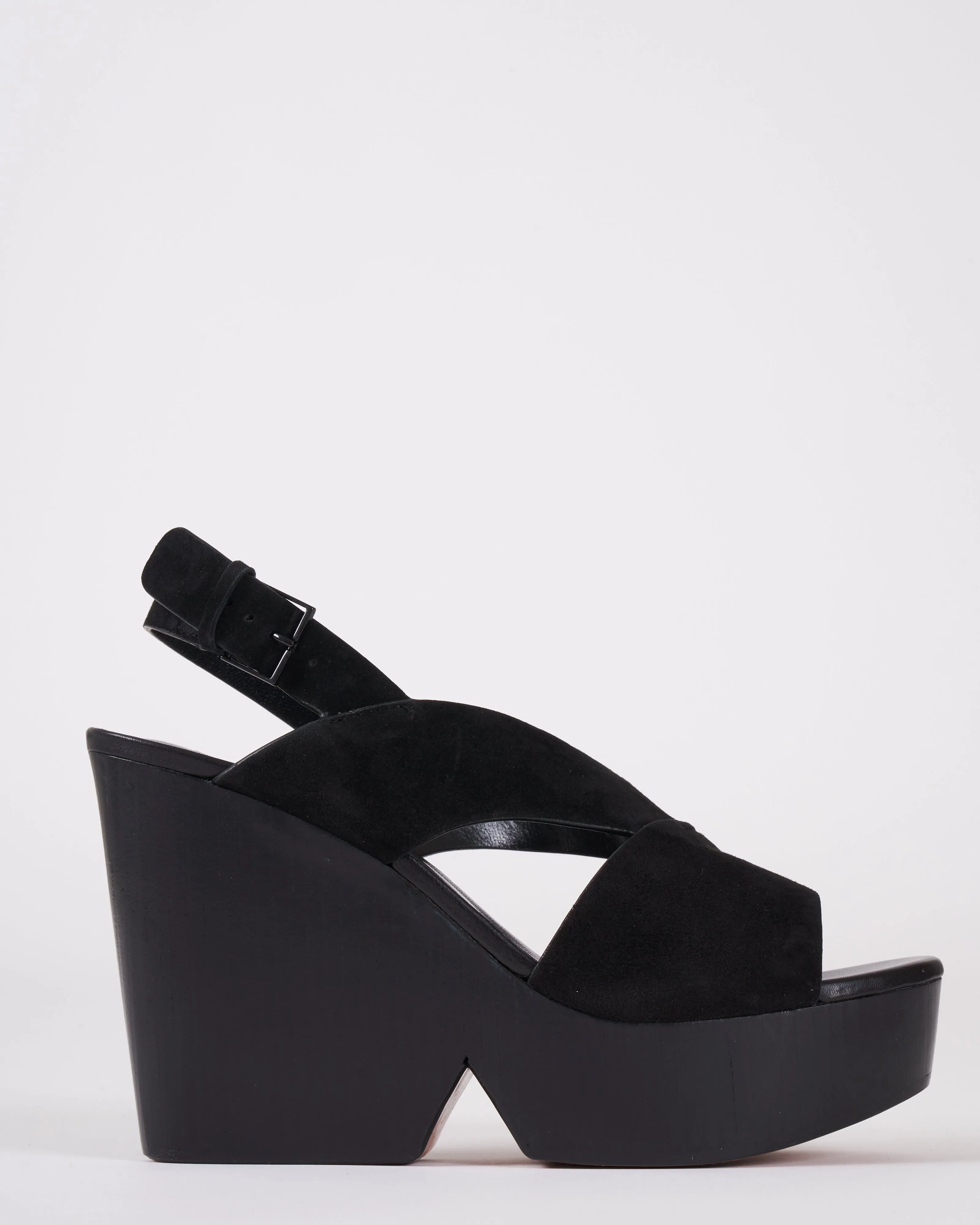 dava wedge - black suede