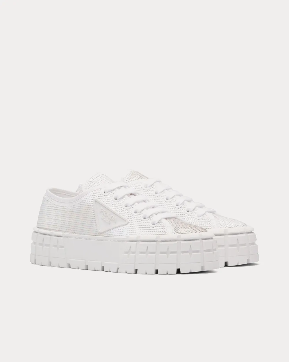 Double Wheel Sequin White Low Top Sneakers