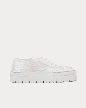 Double Wheel Sequin White Low Top Sneakers