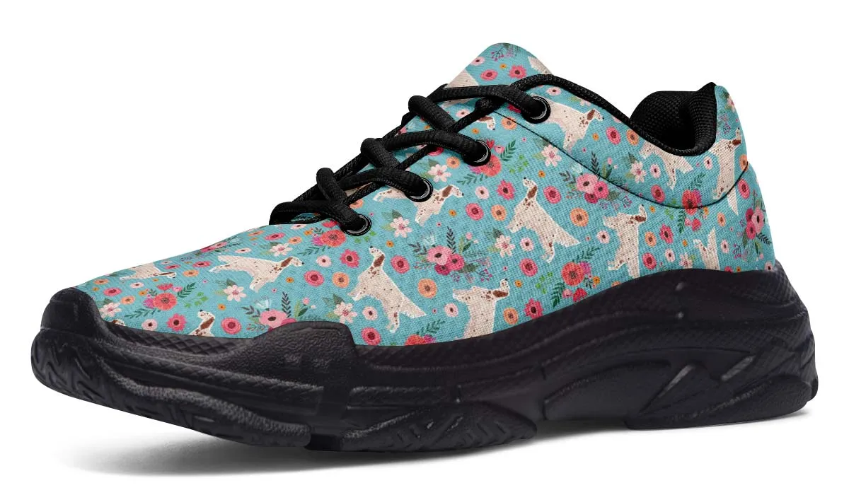 English Setter Flower Chunky Sneakers