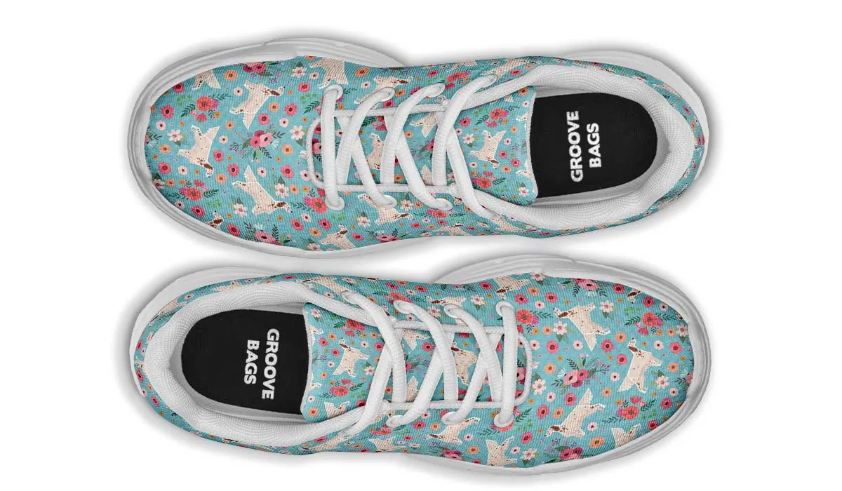 English Setter Flower Chunky Sneakers