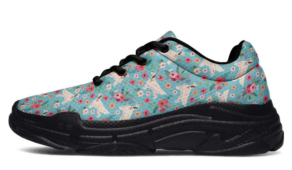 English Setter Flower Chunky Sneakers