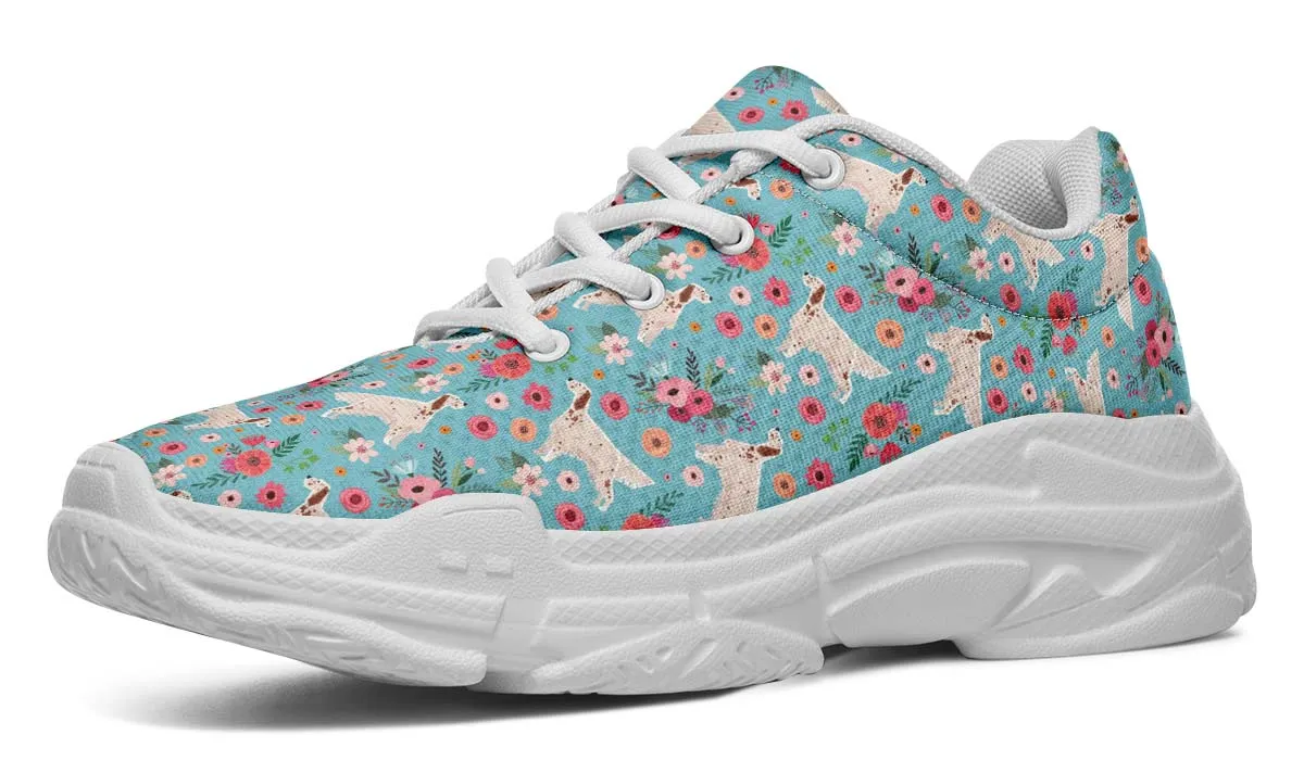 English Setter Flower Chunky Sneakers