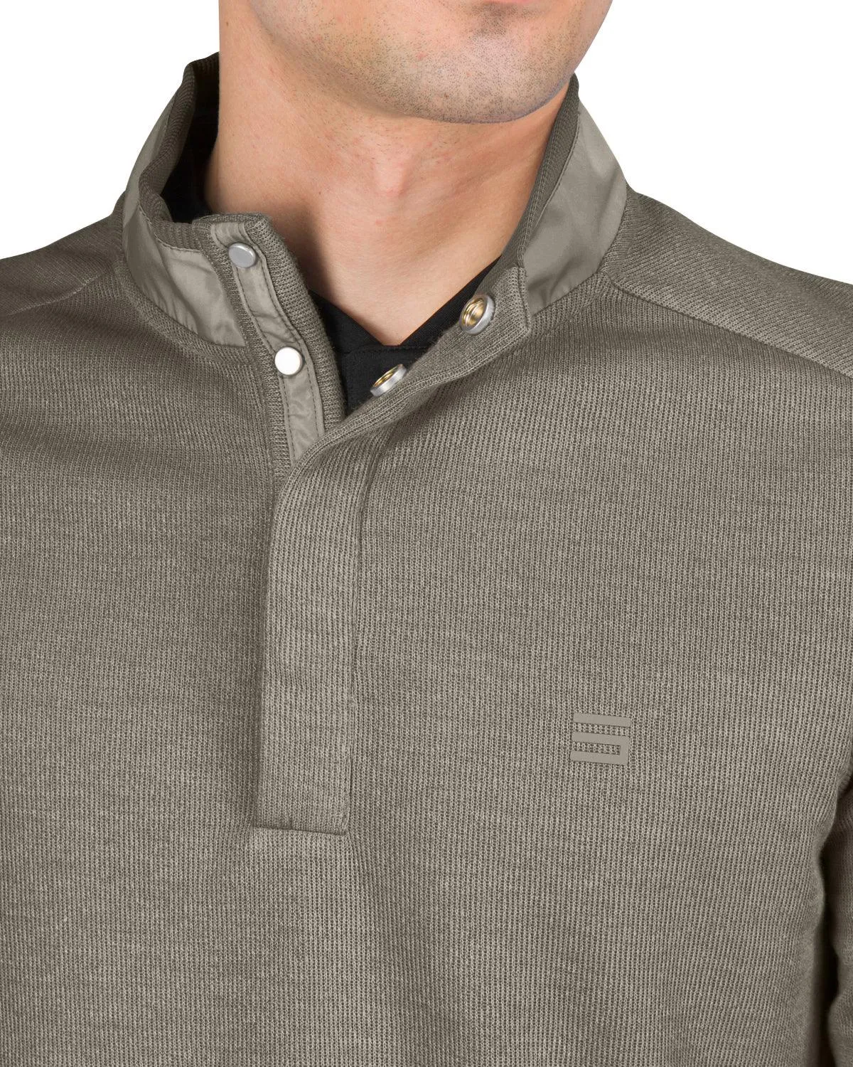 Fleece Half-Zip Mock-Neck Buttoned Golf Sweater