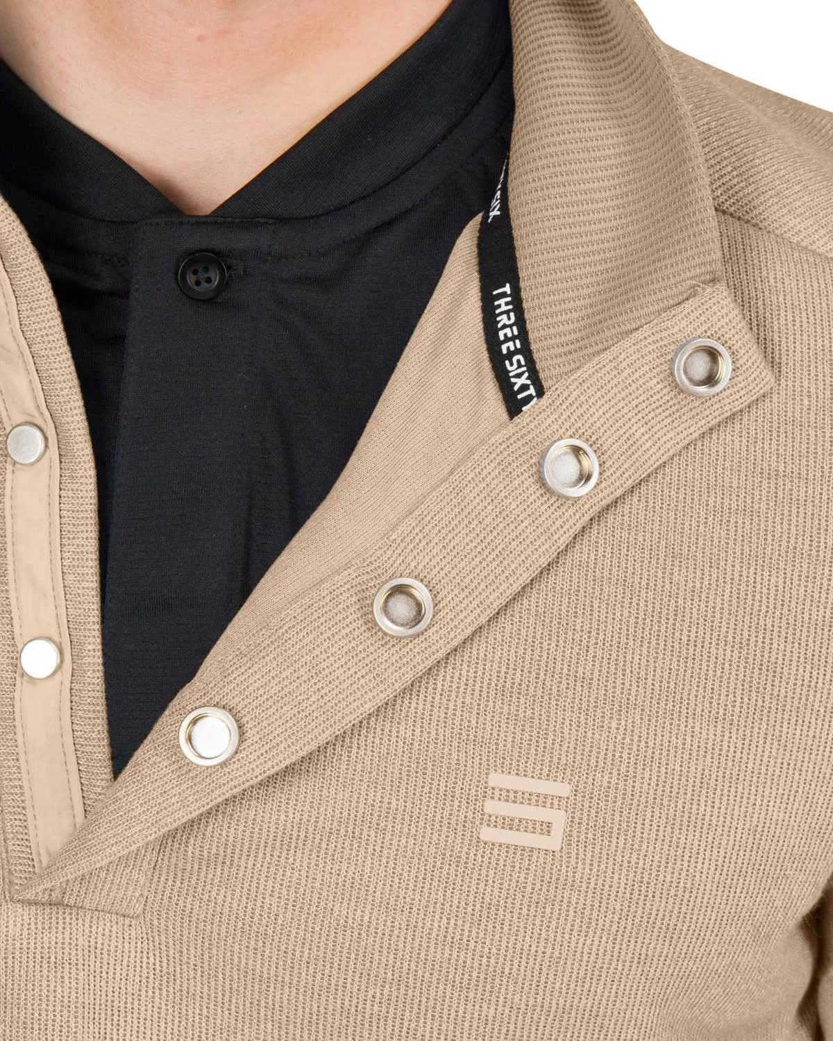 Fleece Half-Zip Mock-Neck Buttoned Golf Sweater