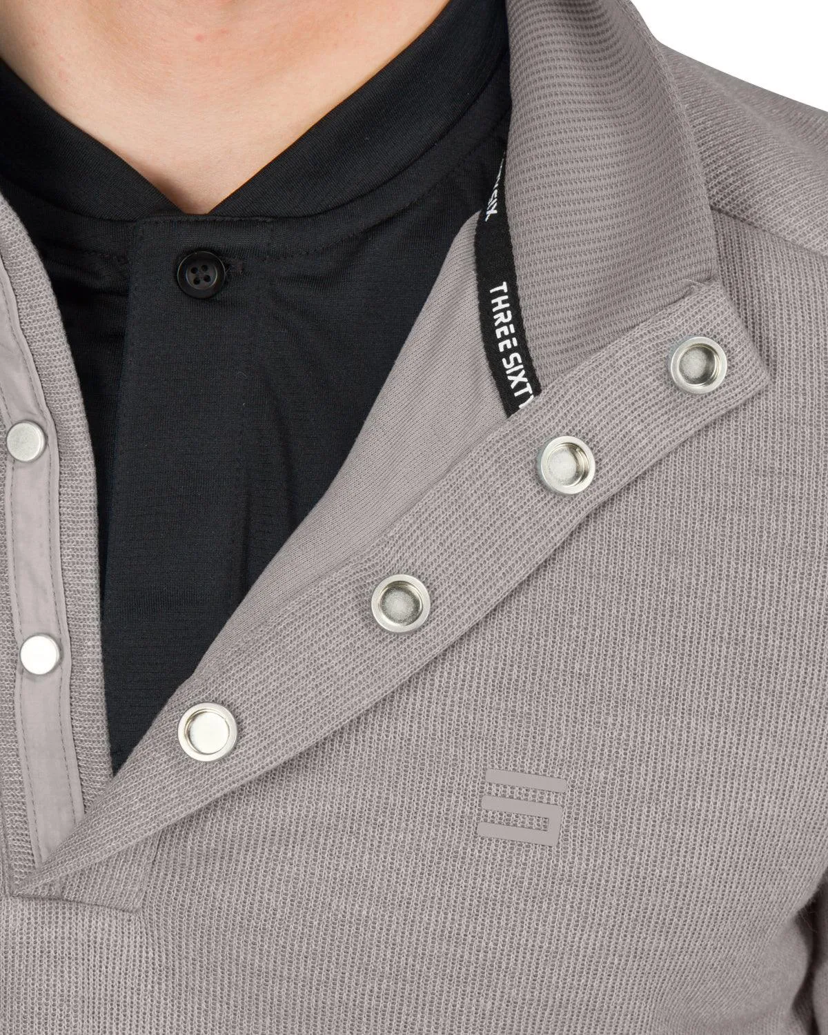Fleece Half-Zip Mock-Neck Buttoned Golf Sweater