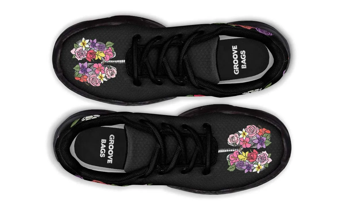 Floral Anatomy Lungs Chunky Sneakers