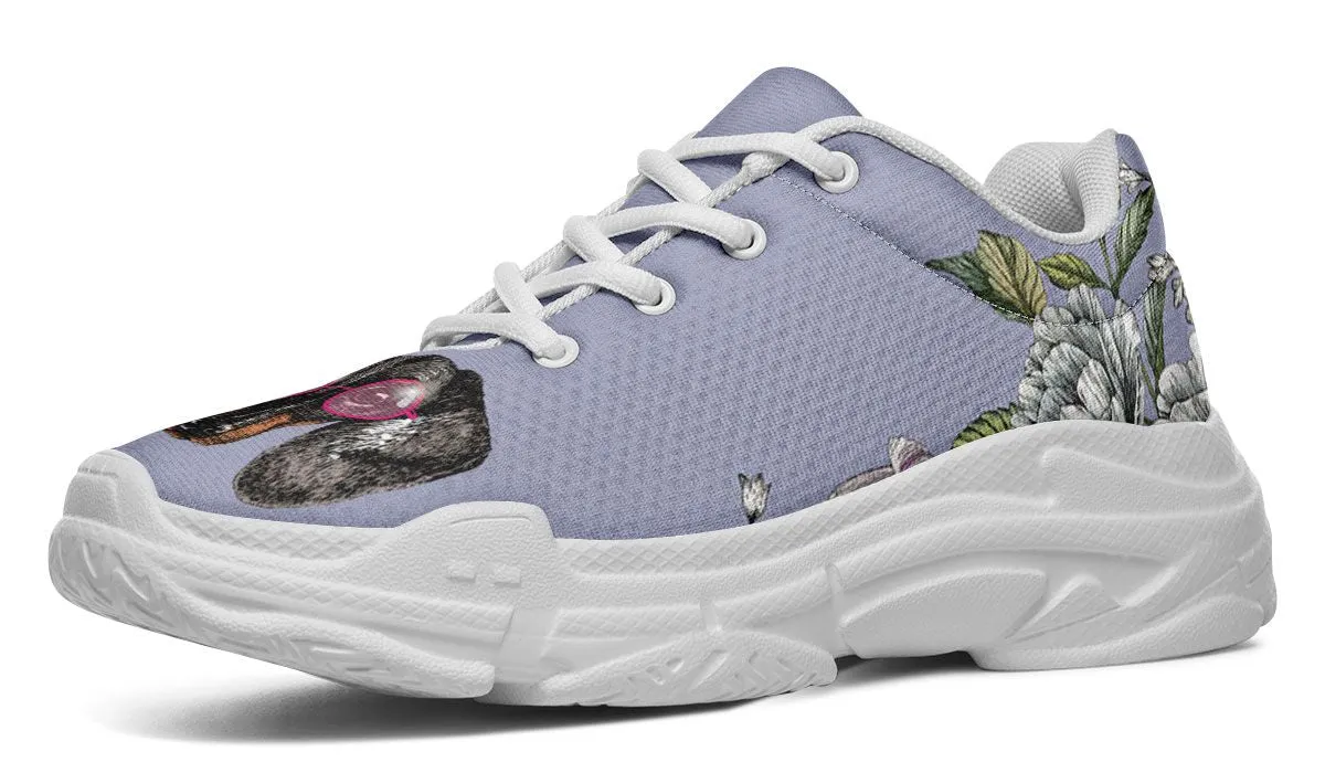 Floral Dachshund Chunky Sneakers
