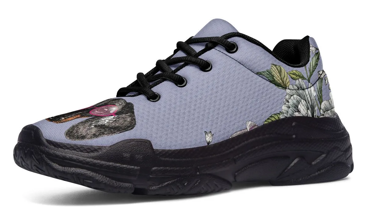 Floral Dachshund Chunky Sneakers
