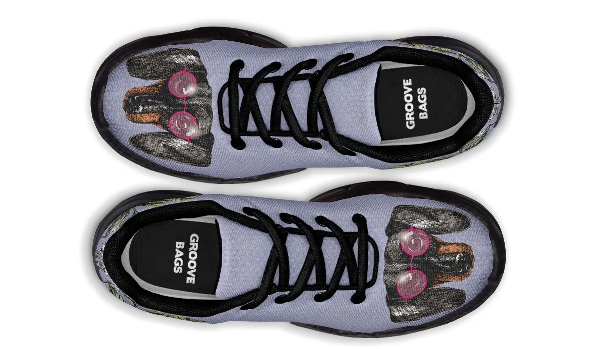 Floral Dachshund Chunky Sneakers