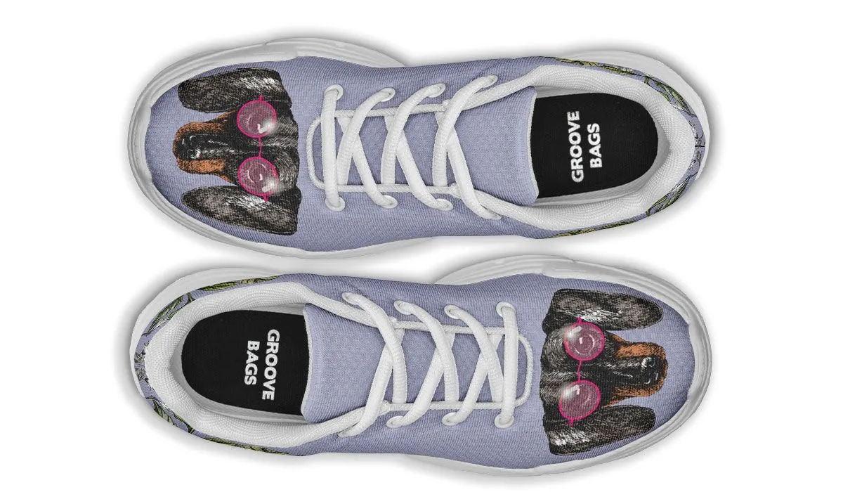 Floral Dachshund Chunky Sneakers