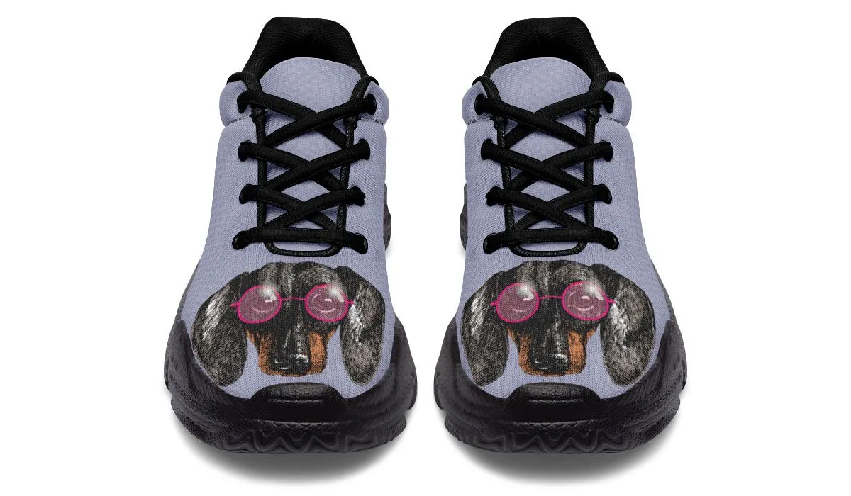 Floral Dachshund Chunky Sneakers