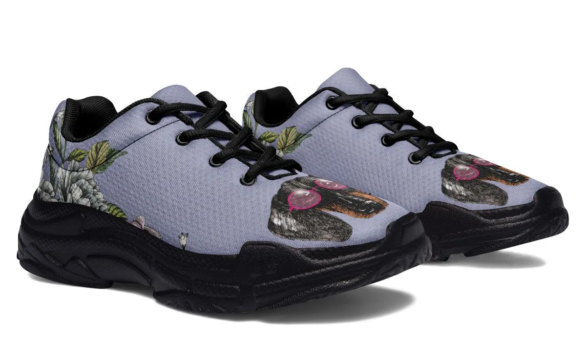 Floral Dachshund Chunky Sneakers